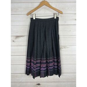 VTG Pendleton Skirt Size 6 Wool Striped Academia School Girl Preppy Pleated